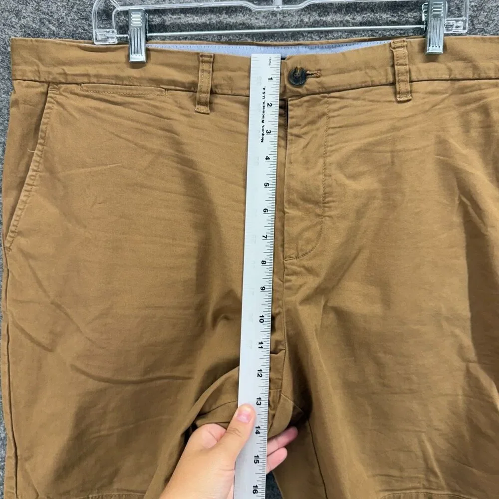 Tommy Hilfiger Shorts Men 40 Brown High Rise Chino Flat Front Cotton Pockets